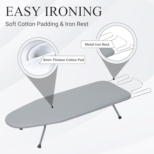 image for ZOES HOMEWARE Ironing Board, Small Iron Board with Iron Rest, Mini Tab