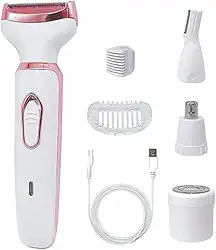 Depilador Feminino 4 em 1 - Elétrico e Sem Dor para Pele Sensível