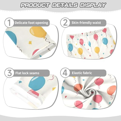 ZZKKO Girls Leggings Colorful Balloon Toddler Girls Clothes Leggings for Girl Toddler Girl Trousers3