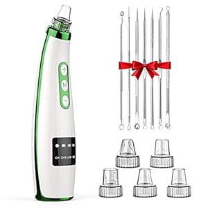 Mee-eterverwijderaar, poriënreiniger, vacuümzuiger, mee-eterverwijderaar, USB-lading, led-display, 5 modi, 5 verwisselbare zuigpunten met 7 puistjes naald