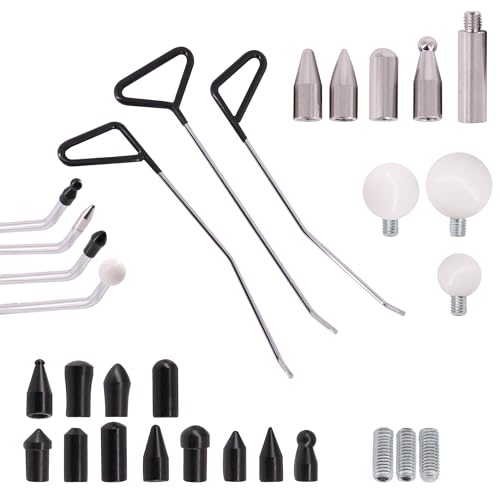 CZJCMECH Dent Repair Tools 3 Pieces of Dent Removal Rods with Awl Head Paintless Dent Removal Kit...