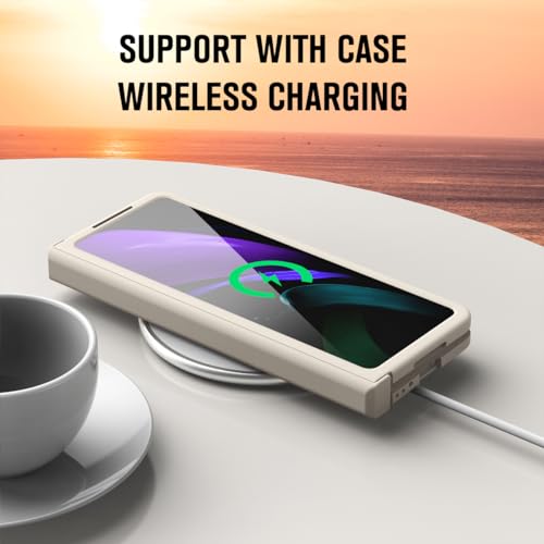 Coque Samsung Z Fold 2 antichoc avec béquille intégrée et stylet beige