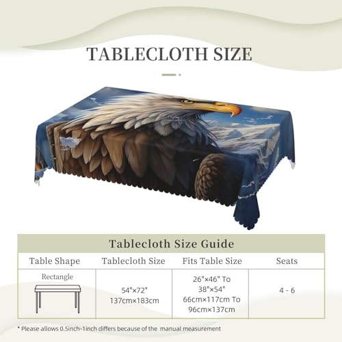 Nappe rectangulaire aigle 137x183 cm imperméable et lavable pour table de cuisine - 6