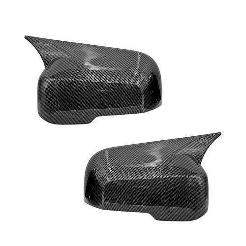 Image of KMH Batman Style Car Mirror Covers Compatible with Mahindra Scorpio N - Car Accessories (Carbon Fiber) Set 2 Pcs