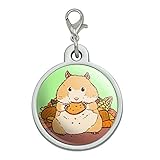 GRAPHICS & MORE Hamster Eating Stash of Food Chrome Plated Metal Pet Dog Cat ID Tag
