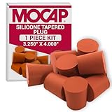 MOCAP Silicone Tapered Plug – Orange Rubber Stopper for Round Holes, Non-Stick Silicone Plug Kit, Rubber Plugs for Holes Assorted Sizes for Industrial & Automotive Use - (3.250-4.000