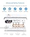 BESTEK 8 AC Outlet, 5 Feet Extension Cord Power Strip with 3 USB-A 2.4A 1USB-C 3A, MAX Output 1625W 13A, 600Joule, Ultra-Compact Wide Spaced Outlet for Large Plug