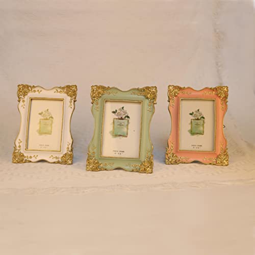 Kaolituis Vintage Picture Frame 4X6 With Gold Trim Antique Tabletop Wall Hanging Photo Frame With Glass Front For Home Decor,Gift Ideas (Pink) #TOP4