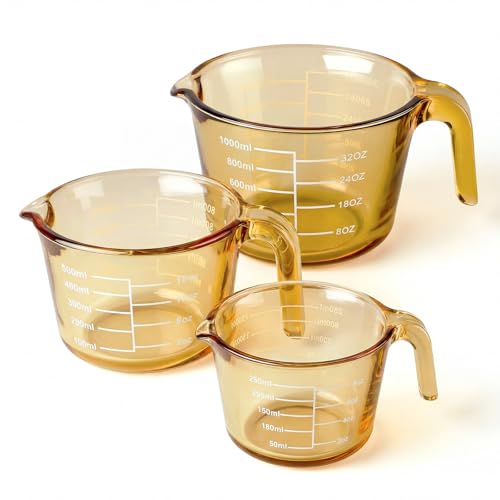 Set 3 tazas medidoras de vidrio Domensi 1, 2 y 4 tazas miniatura 1