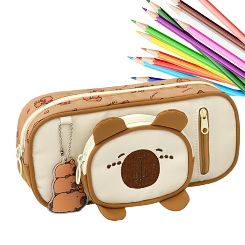 Estuche para lápices 3D Capybara Lindo de gran capacidad, organizador con cremallera para suministros escolares, cumpleaños, adolescentes, estudiantes, adultos, profesores, oficina, escuela
