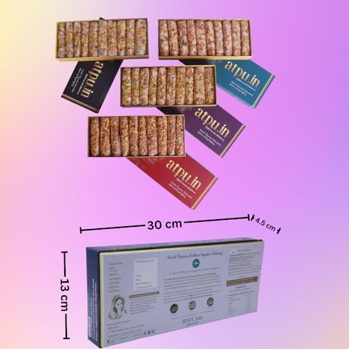 ATPU.IN Atreyapuram Sugar Dry Fruits Putharekulu Sweet (Papersweet)|Delicious South Indian Snack|Gi Tagged Mithai|Premium Sweet Gift Hamper|10 Pcs Box (280 G) (Kaju Badam Pista,5 Pcs Box X 2 (280 G))