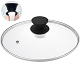 Glass Lid for Cast Iron Pan, Frying Pan, Skillet, Saute Pan, Tempered Glass Cover with Heat Resistant Handle (10.25 In, Stainless Steel Rim)