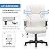 YAMASORO Ergonomic Executive Office Chair White, High Back Leather Computer Chair,Office Desk Chair with arms and Wheels, Swivel