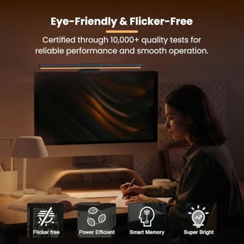 Image of 30 CM Monitor LED Light Bar | USB Powered Laptop Screen Light with Eye-Care Illumination | 3 Color Modes Settings | Stepless Dimming | No Glare Lamp for Office, Study, Work & Gaming Setup