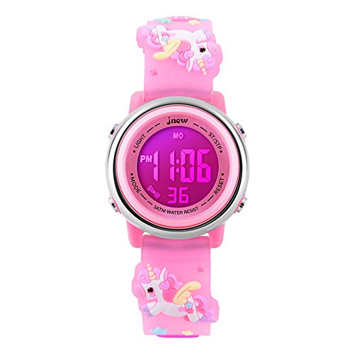 L LAVAREDO Kids Watches Girl Watches Ages 3-12 Sports Waterproof 3D Cute Cartoon Digital 7 Color Lights Wrist Watch for Kids
