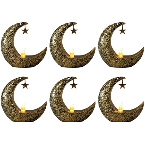KEAGAN 6PCS Ramadan Candle Holders with LED Cover