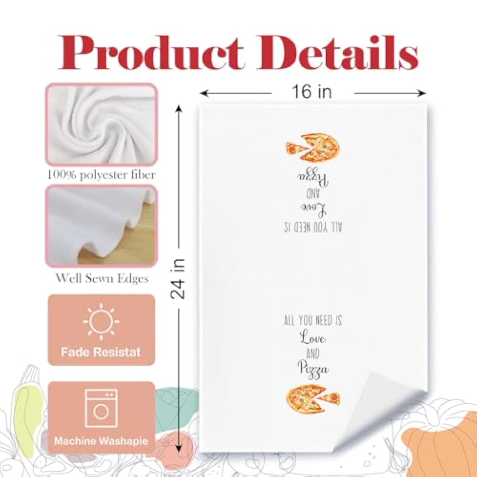 Funny Italian Pizza Kitchen Towels, Fun and Decorative
