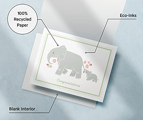 Image of Twigs Paper Baby Cards, 12 Congratulations Baby Shower Cards and Envelopes