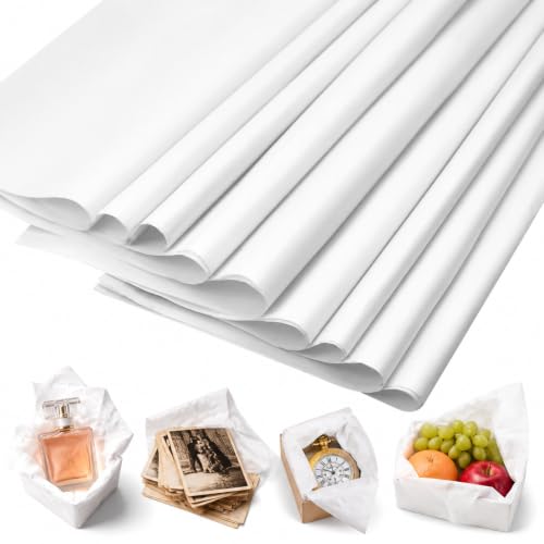 Acid Free Archival Paper 100 Sheets 20 x 15 Inch Unbuffered Acid-Free Tissue Paper White Tissue Paper for Long-Term Storage & Preservation of Clothing Antiques DIY Decoration