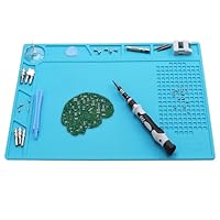 Magnetische Lötmatte, Reparatur und Lötmatte Silikon, Lötmatte, Lötmatte Silikon 500℃ Hitzebeständige, 34x23cm Lötarbeitsmatte mit Skala und Schraubenposition zum Löten, für Lötpistolen