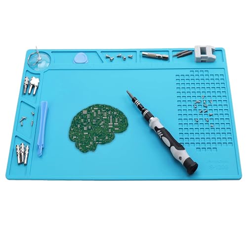 Almohadillas de Soldadura, Estera Magnetica de Soldadura, 34x23cm Almohadillas de Trabajo de Soldadura, con Escalas y Posiciones de Atornillado, Para Soldar Teléfonos Móviles