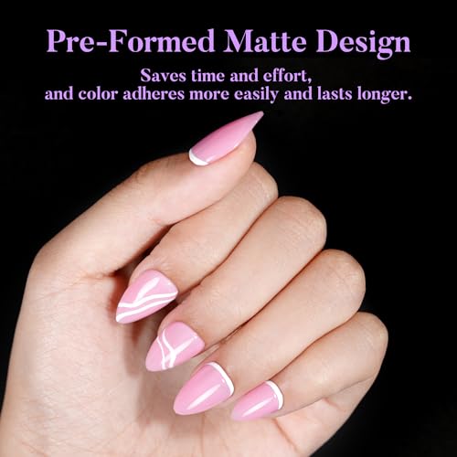 Short Almond Nail Tips 504Pcs, Jofay Fashion Pre-shaped & Etched Acrylic Fake Nails Full Cover Almond Clear Gel Nail Tips Full Matte False Nails Press On Nails for Nail Extensions DIY Salon 19 Sizes - Image 4