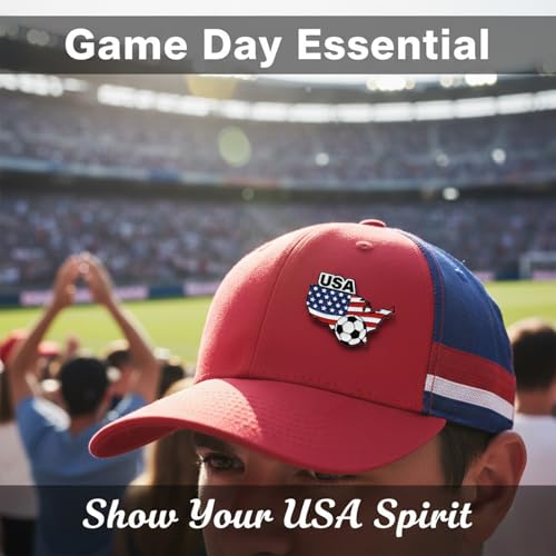 4 PCS World Cup Soccer Pins 2026 Patriotic American Flag Pins for Bags Backpack Jersey Fan Gear World Cup Collectible Soccer Pin 2026 Game Day Accessories for Football Fans Team Spirit - Thumbnail 5
