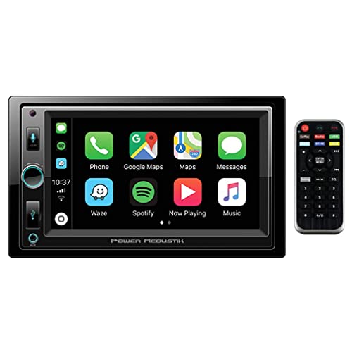 POWER ACOUSTIK CP-650 Double DIN Bluetooth In-Dash Digital Media Car Stereo Receiver with Touchscreen, Apple CarPlay, 6.5"
