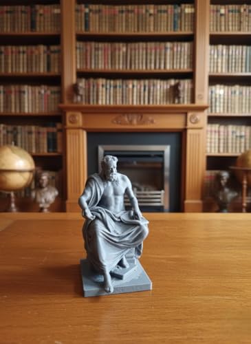 Image of Eco-Friendly Classical Philosopher Tabletop Statue - Sustainable Desk Decor - Ancient Wisdom Home Library & Office Accent - Lightweight Contemporary Art Sculpture
