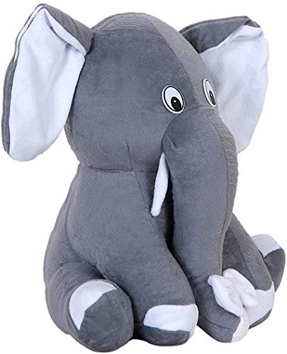 Image of PIKABOO Baby Elephant Soft Toy, Elephant Soft Toy for Kids, Toddlers - 25 cm (Grey)