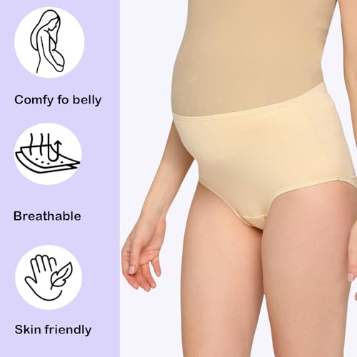 Image of Women's High Waist Soft Comfy Cotton & Breathable Maternity Panty|Pregnancy Panty|Maternity Panties (Pack of 3)