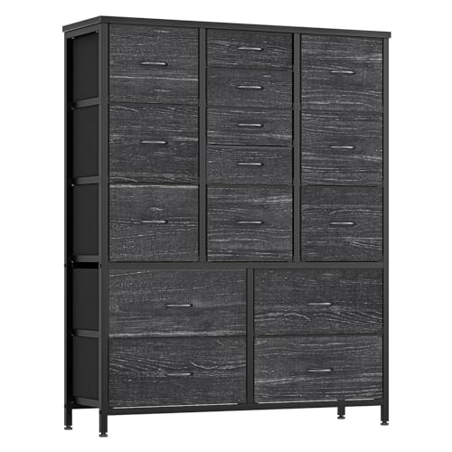 Garvee Commode de Chambre, Commode de Rangement avec 15 Tiroir en Tissu avec Cadre en Métal pour Chambre, Salon, Couloir, Armoire à Tiroirs Grand Espace...