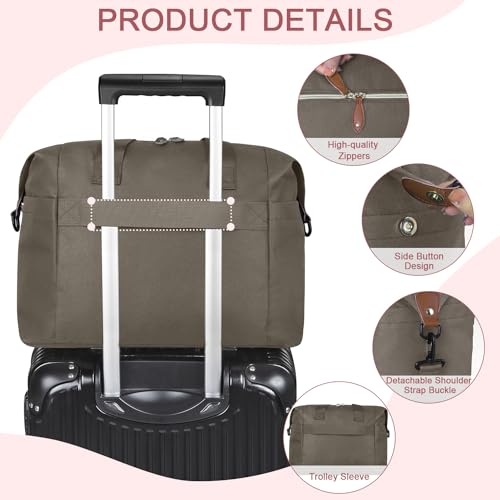 Image of Pritent Diaper Bag Tote, Diaper Baby Bags with Pacifier Case, Shoulder Straps, Stroller Clips, Waterproof Large Mommy Bag Maternity Bag Travel Baby Bag for Mom and Dad, khaki