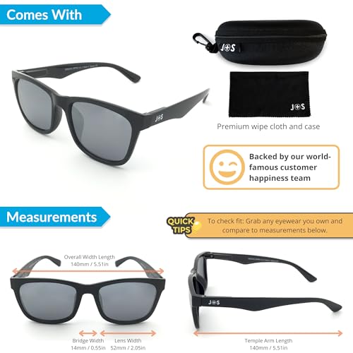 Image of J+S Mission Mark II Rectangle Polarized Sunglasses for Men | Spring Hinge Frame | Polarized 100% UV 400 | Medium-Small Fit