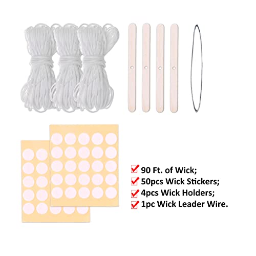 Milivixay 4Pcs Pillar Ribbed Cylinder Candle Molds ,Candle Making Molds-90 Ft. Of Wick, 50Pcs Wick Stickers, 4Pcs Wick Holders And 1Pc Iron Wire Included As A Gift. #TOP3