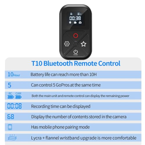 Télécommande sans fil intelligente pour Go Pro Max et Hero 9 idéale running