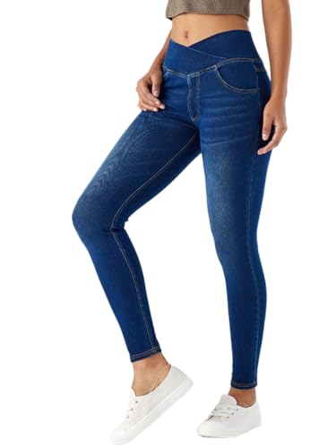 Jean taille haute élastique extensible contre le ventre gonflé