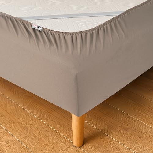 Wrappybag Cache-Sommier 160 x 200 avec Élastiques – Rénovez et Modernisez Votre Ancien Sommier – Couleur Taupe - 6 Tailles Disponibles