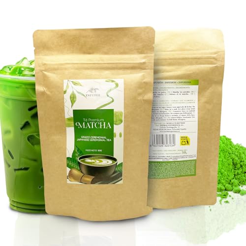 Té Matcha Ceremonial Premium en Polvo 50g – Matcha Japonés para Beber y Cocinar – Kit Matcha para Ritual Diario – Matcha Tea Rico en Antioxidantes y L-Teanina