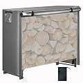 Ldhpaxl Waterproof Log Rack Cover, Heavy Duty 600D Oxford Outdoor Firewood Storage Cover with Zipper (Log Rack not Included),Gray,4FT