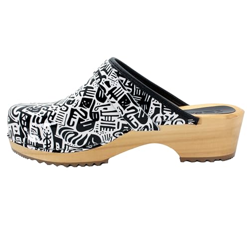 Image of Bjork Maja Wood Open Back Leather Clogs