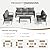 VONZOY 7 Seats Aluminum Patio Conversation Set, Outdoor Furniture Set for Balcony, Porch,Garden,Backyard Modern Sectional Sofa with Upgrade Cushion and Coffee Table