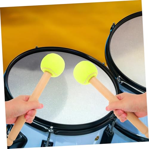 Baquetas con mango de madera para bandas de marcha, diseño ergonómico, mazos para tambor redoblante con agarre cómodo para presentaciones escolares y accesorios de percusión miniatura 5