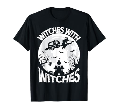 Brujas con enganches divertido Halloween camping brujas Camiseta