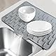Silikon Abtropfmatte Spüle,40x32.5cm Dish Drying Mat,Geschirr Abtropfmatte,Auslaufsicherer Arbeitsplattenschutz aus Silikon,Countertop Protector with Effective Water Diversion and Non-Slip Design