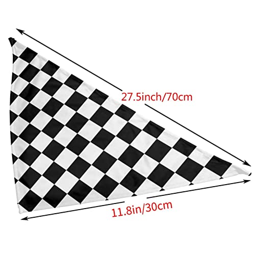 Leehbff Dog Bandana, Black White Race Checkered Flag Triangle Pet Scarf Bibs, Suitable For Puppies, Small, Medium, Large Dogs And Cats, Adjustable Pet Scarves., One Size #TOP2