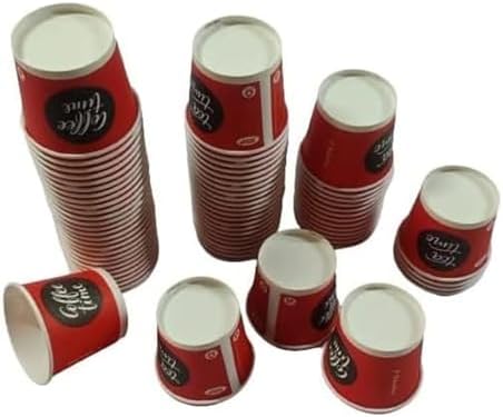 Sanket 100ml – 100 Cups | Eco Printed Paper Cups | Disposable Use & Throw Glasses for Tea, Coffee, Juice, Water, Wine, Cocktail, Party, Events – Eco-Friendly, No Lid, Paper Cups