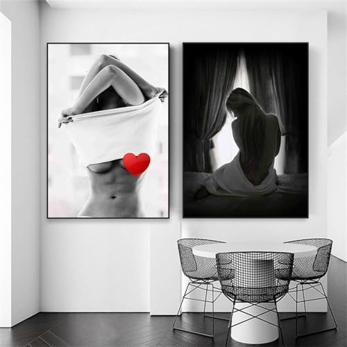 Impression sur toile sexy pour habiller un mur de salle de bain vide et terne