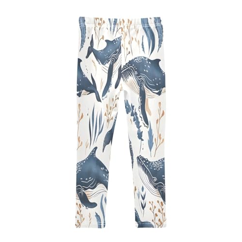 Bolaz Toddler Girls Leggings Printed Yoga Pants Leggings Underwater Humpback Whales for Kids2