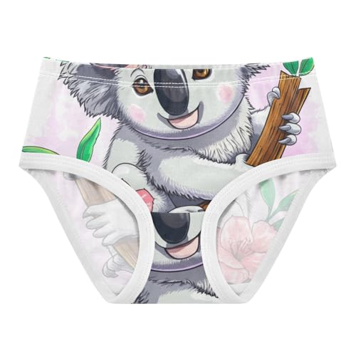 Toddler Girls Underwear 2t Cotton Girl Panties Cute Fun Print Kids Undies Briefs Cute Koala Flowers White